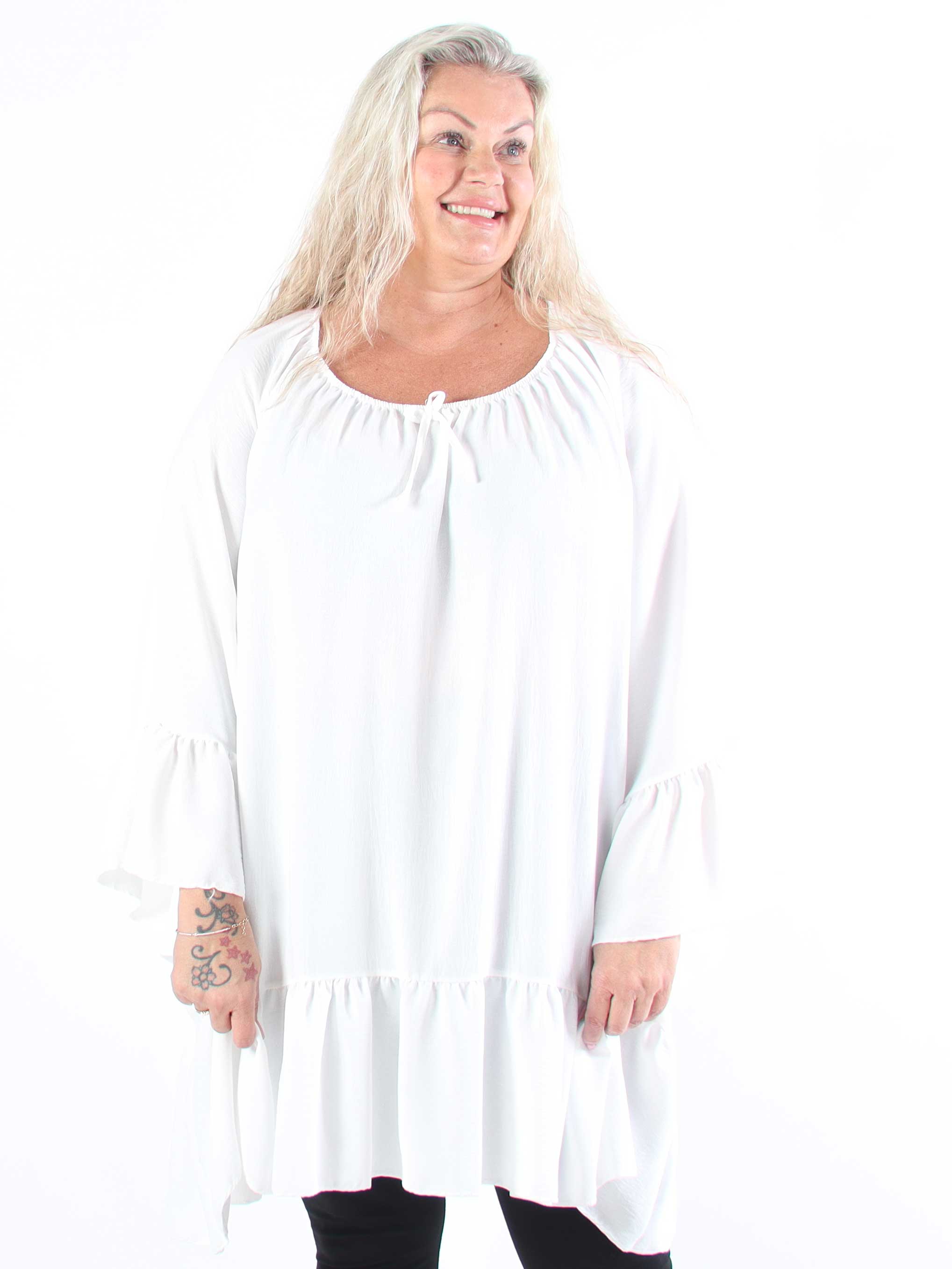 Alicia - Plus size Tunikakjole med elastik udskæring